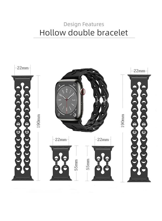 Compatible with Huawei Watch Bank Series GT4/GT3 pro, 22 mm, for Women and Men, Silicone Hollow Adjustable Elastic Strap (Black) - Image 5
